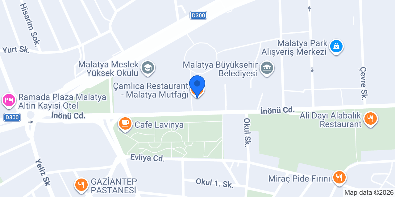 Çamlıca Restaurant - Malatya Mutfağı konumu