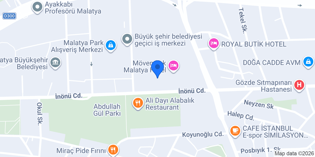 DenizBank Malatya İnönü Caddesi Şubesi konumu