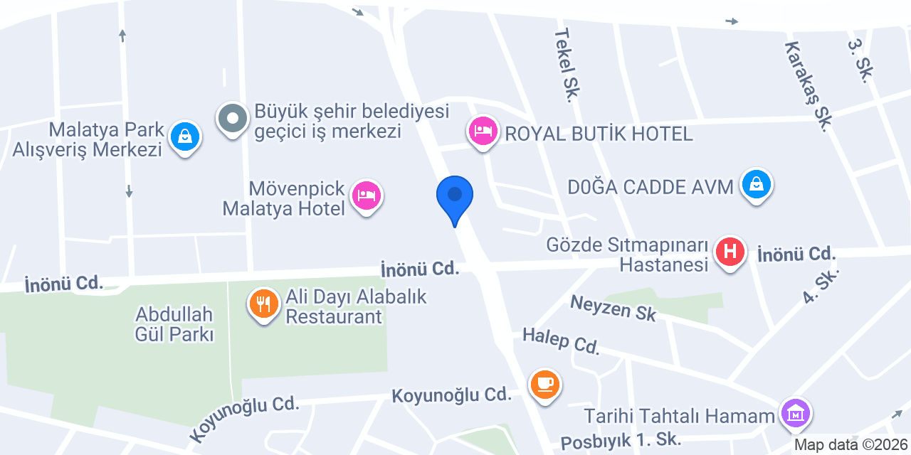Cajun Corner Malatya Park AVM konumu