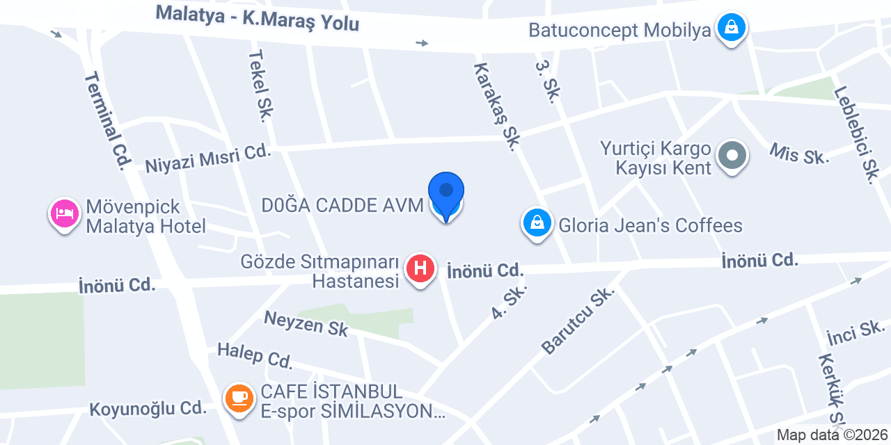 D0ĞA CADDE AVM konumu
