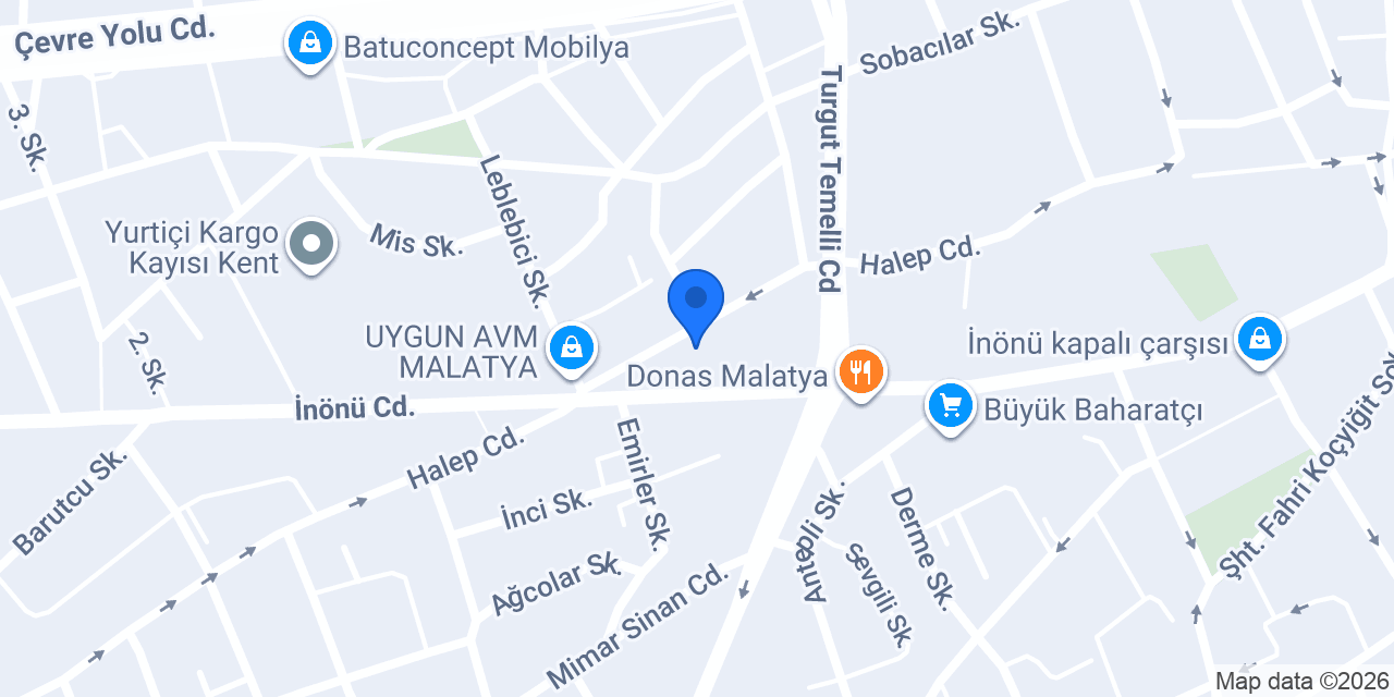 Malatya Işık Apart konumu