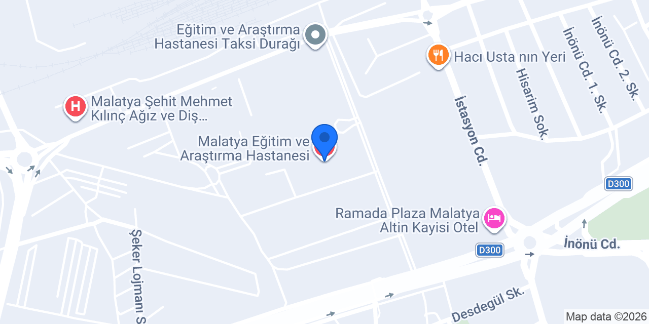 Malatya Eğitim ve Araştırma Hastanesi konumu
