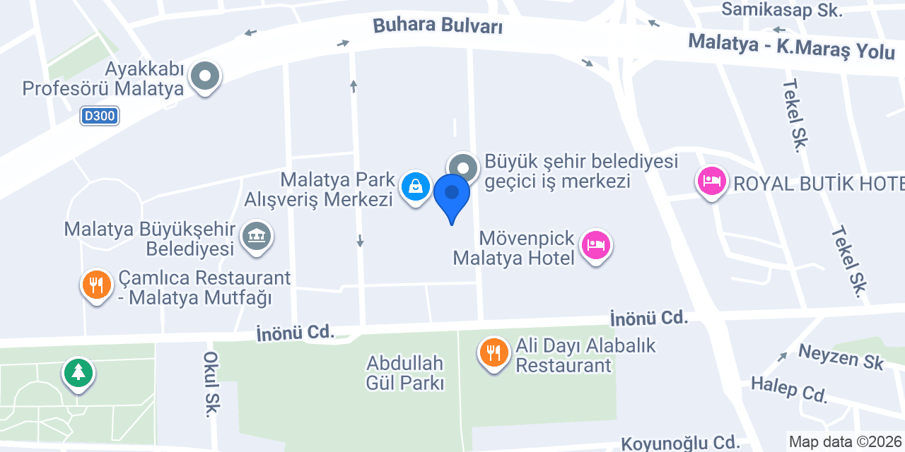 Pasaport Pizza Malatya Park Avm konumu