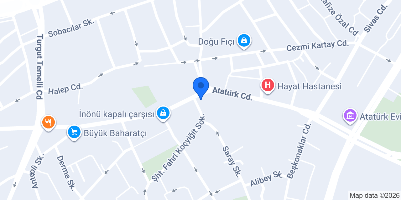 Malatya Taksi Özer konumu