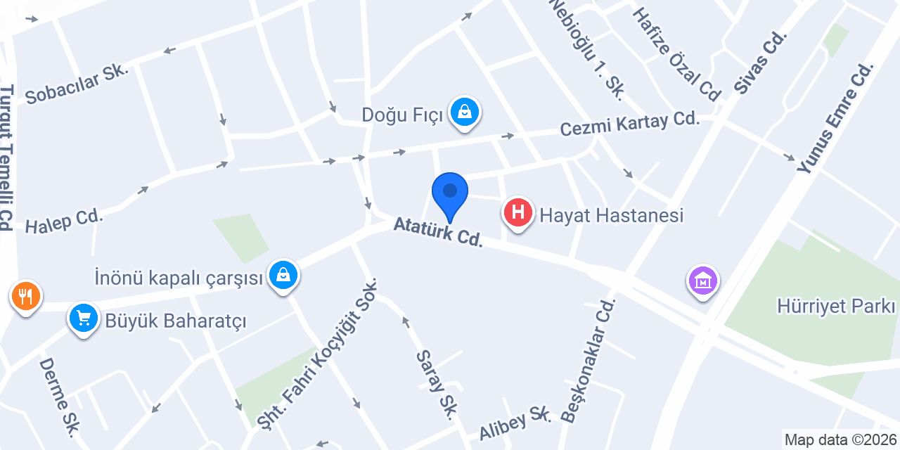 Güneş Göz Hastanesi konumu