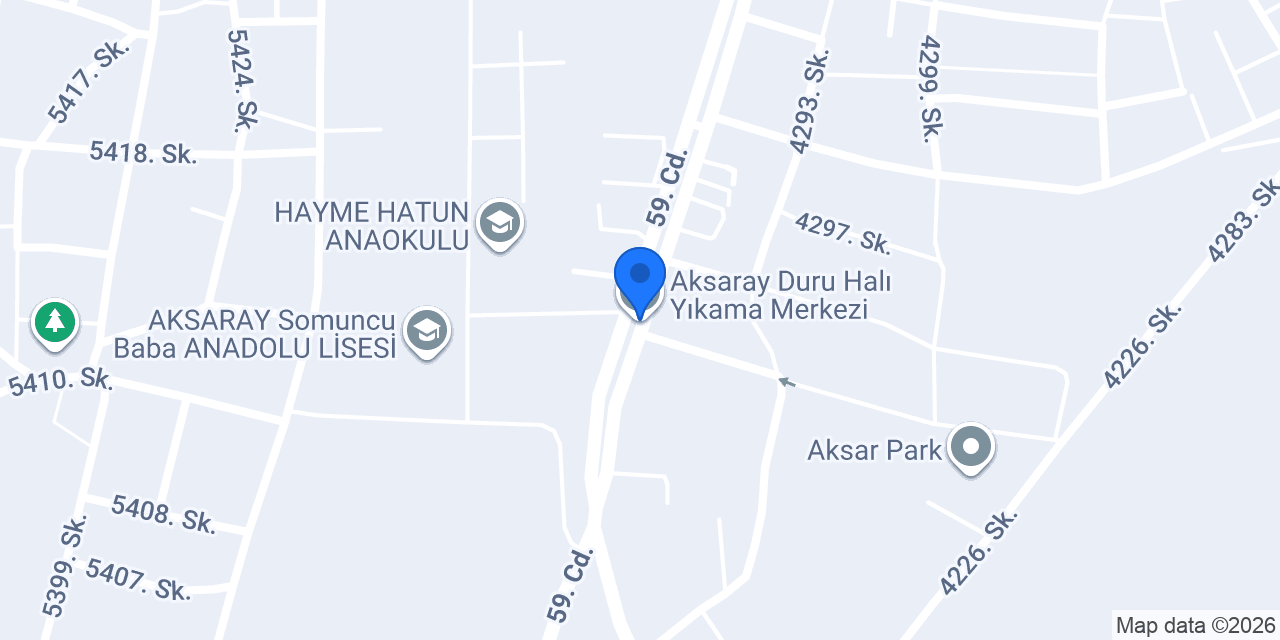 Aksaray Duru Halı Yıkama Merkezi konumu