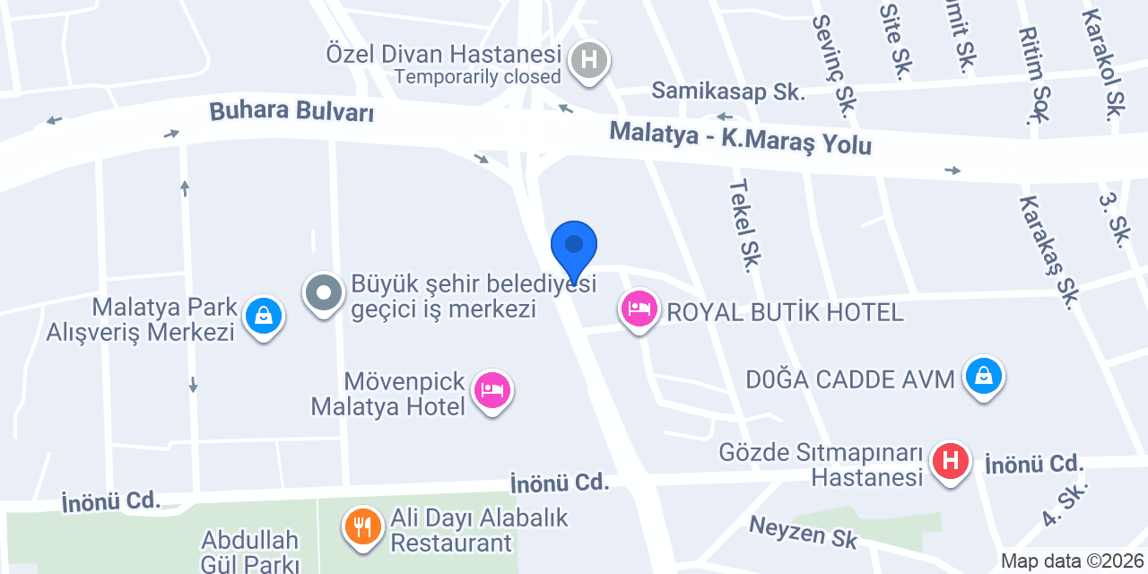 Malatya oto lastik 7/24 yol yardım konumu