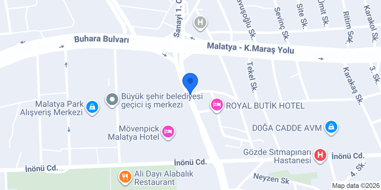 Malatya Lastik Mobil 7/24 ÖZLAS konumu