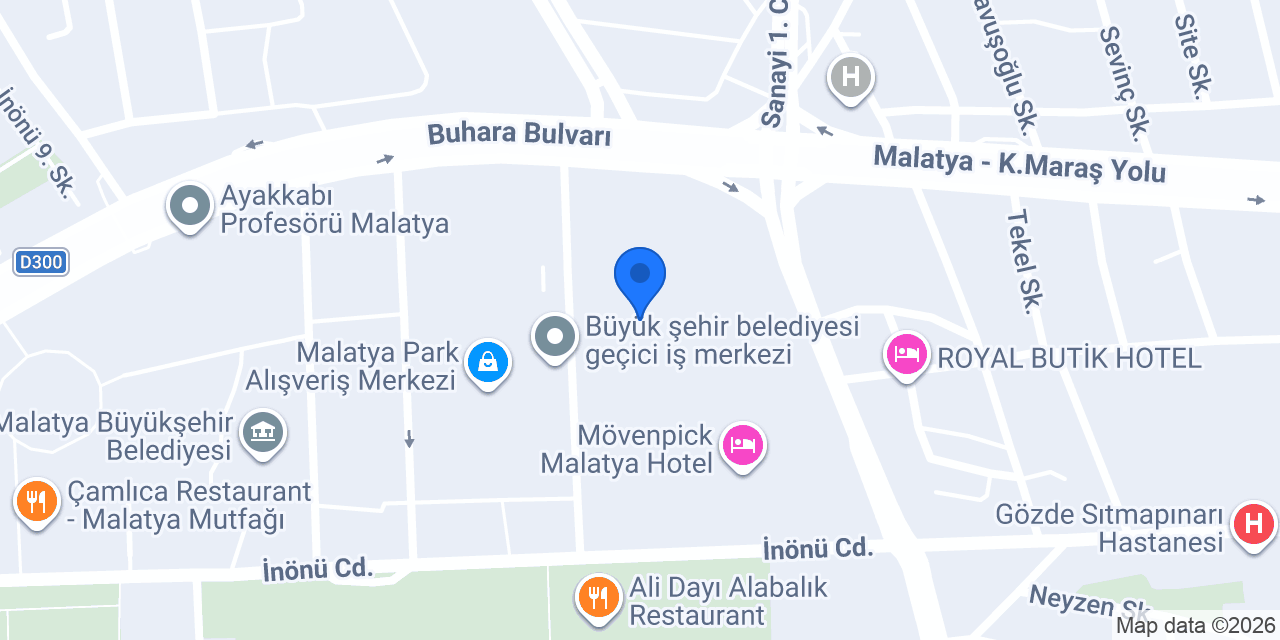 Şekerbank Malatya Şubesi konumu