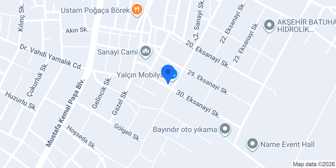 Yener Mobilya konumu