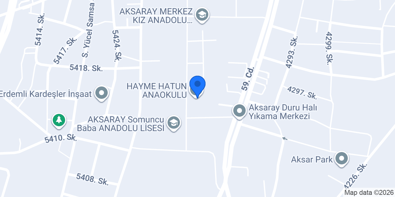 HAYME HATUN ANAOKULU konumu