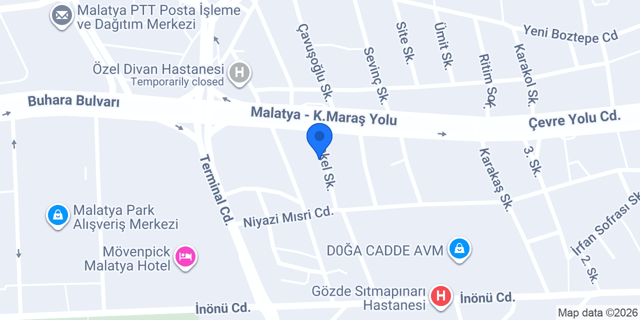 MALATYA 2. NOTERLİĞİ konumu