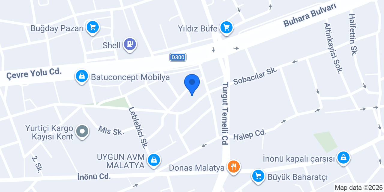 Malatya Korniş Ustası Harun Usta konumu
