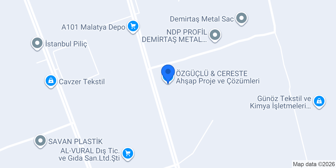 ÖZGÜÇLÜ & CERESTE Ahşap Proje ve Çözümleri konumu