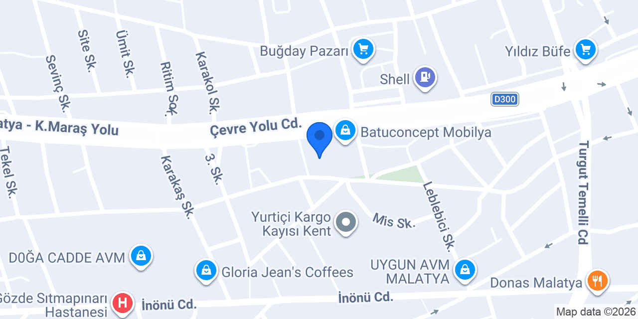 Malatya İnşaat Mühendisi Mustafa Güldaş konumu