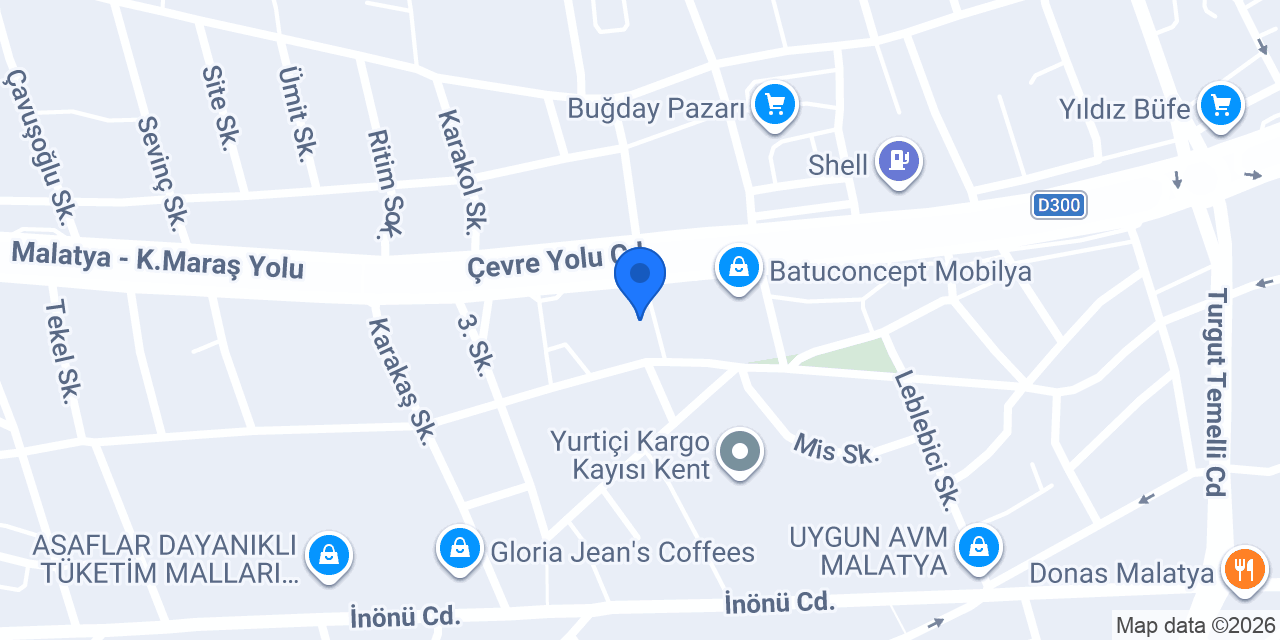 TEB Malatya Şubesi konumu