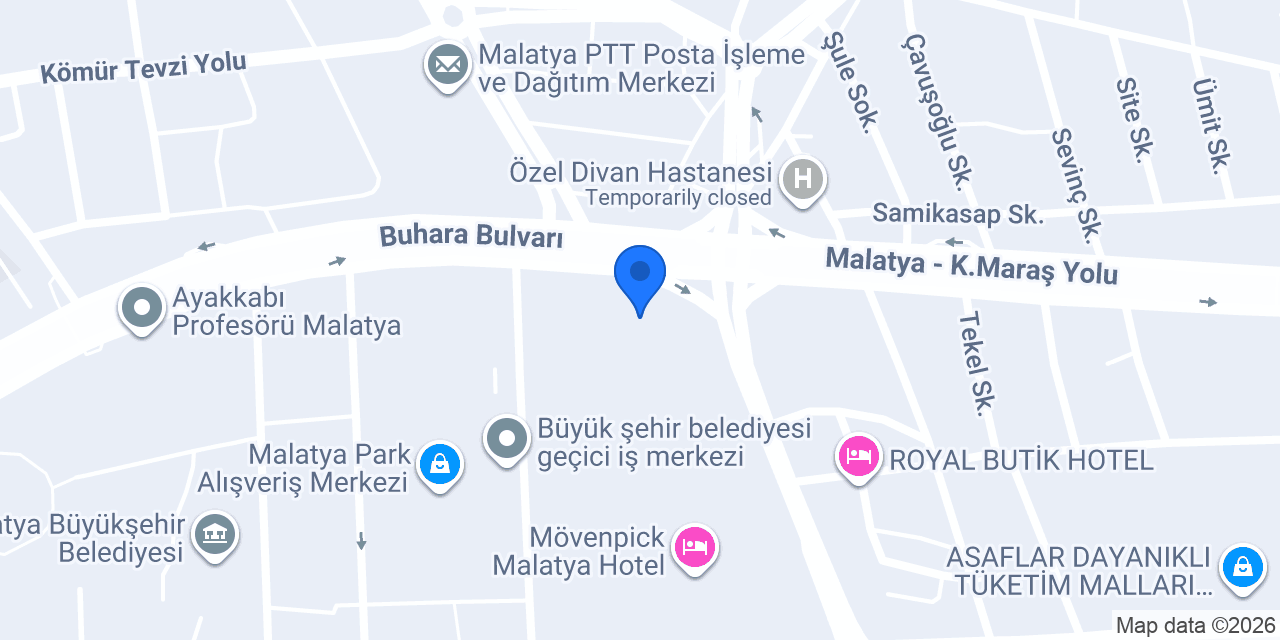 TEB İnönü Caddesi Şubesi konumu