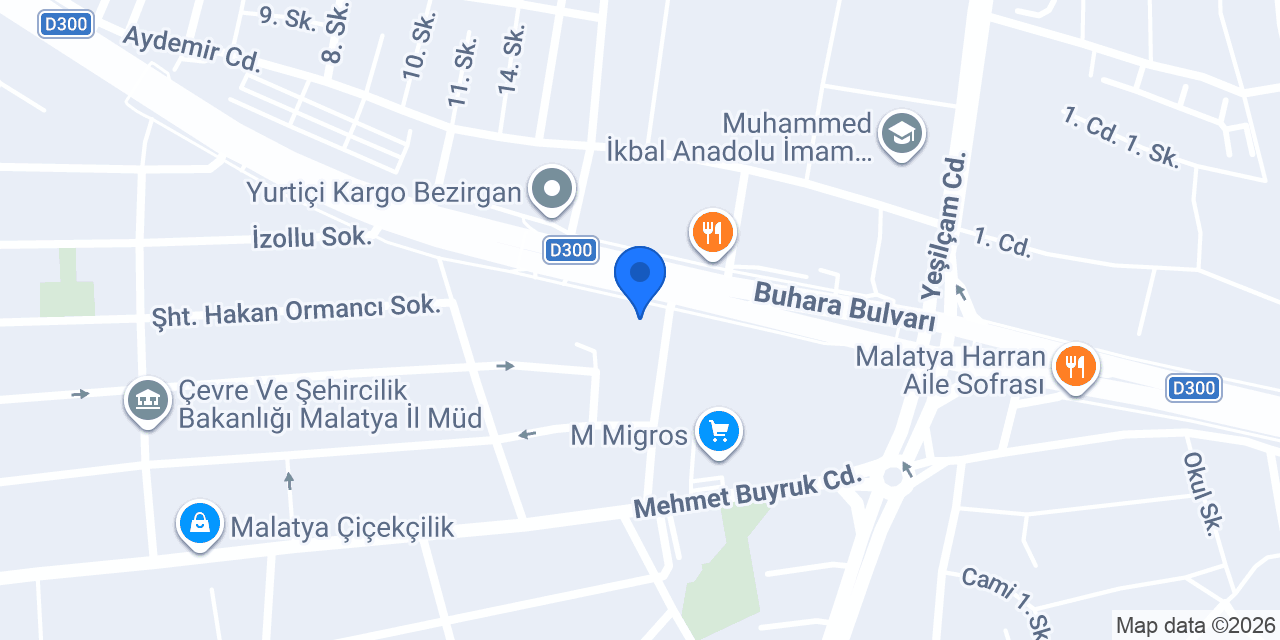 Özel Daviva Malatya Diyaliz Merkezi konumu