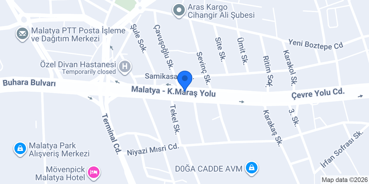 Malatya Masaj Salonu konumu