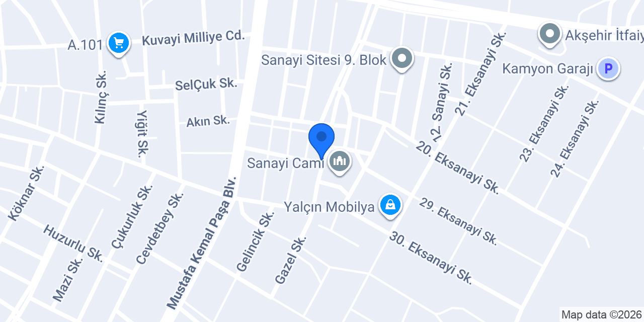Gündüz Mobilya konumu