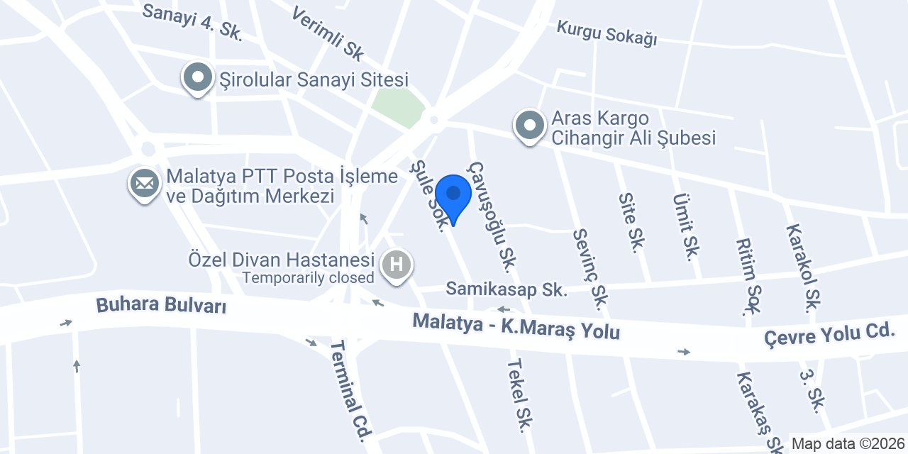 MALATYA ÇINAR MÜHENDİSLİK konumu