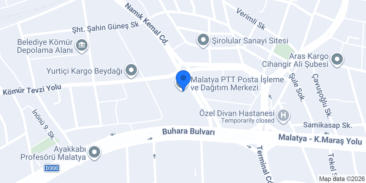 Malatya kargo merkezi konumu