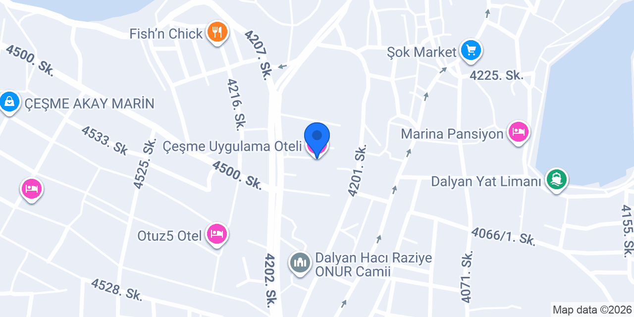 Çeşme Uygulama Oteli konumu