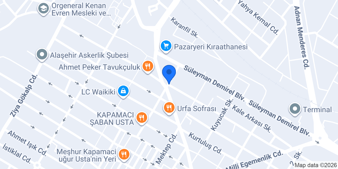 ANKARA PASTANELERİ VE UNLU MAMÜLLER (Bulvar Şubesi) konumu