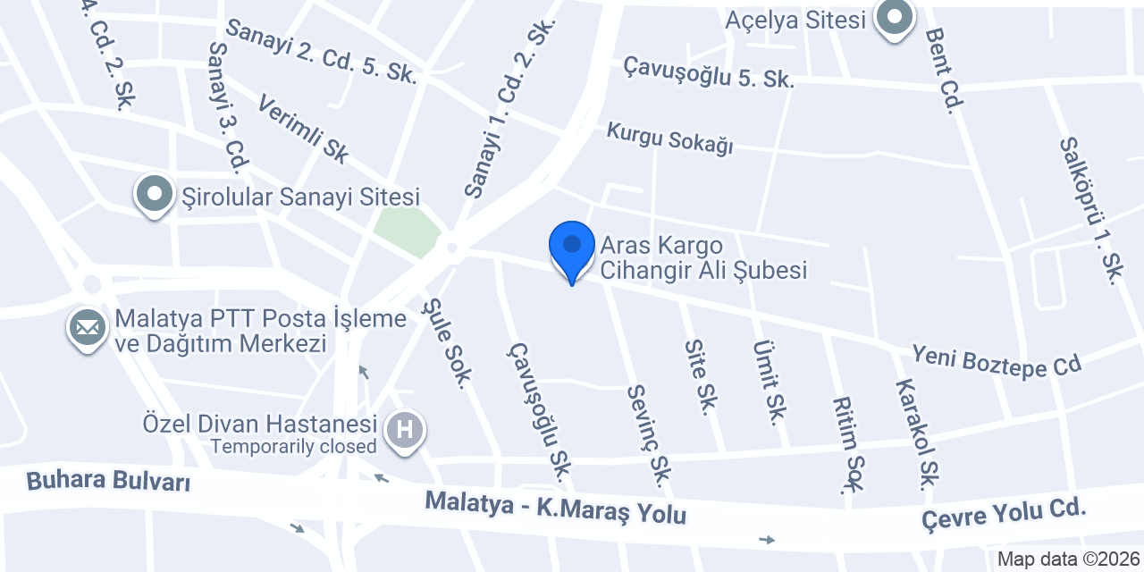 Aras Kargo Cihangir Ali Şubesi konumu