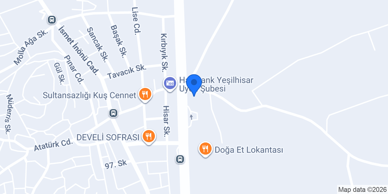 Yeşilhisar Hotel konumu