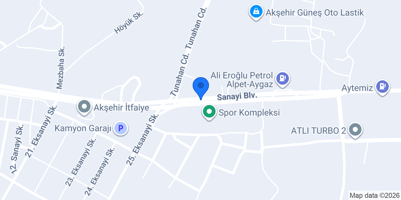 Akın Otomotiv konumu