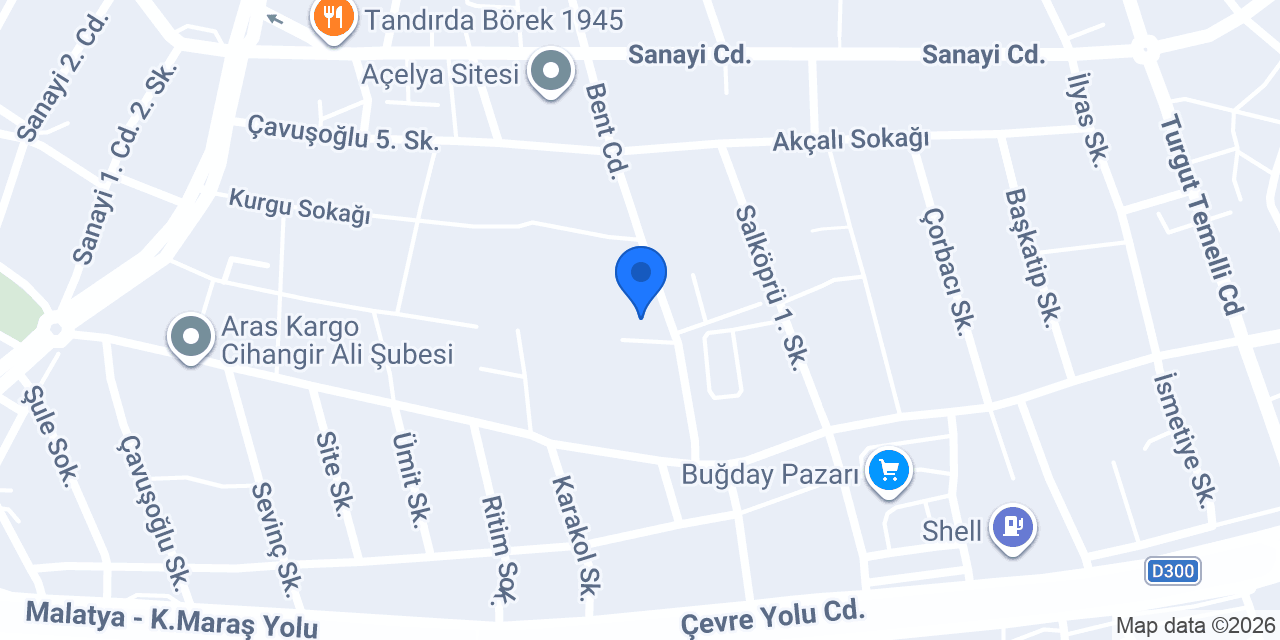 Boyrazoğlu Sürücü Kursu konumu