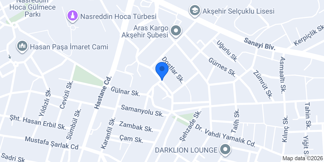 AKŞEHİR İLÇE SAĞLIK MÜDÜRLÜĞÜ konumu