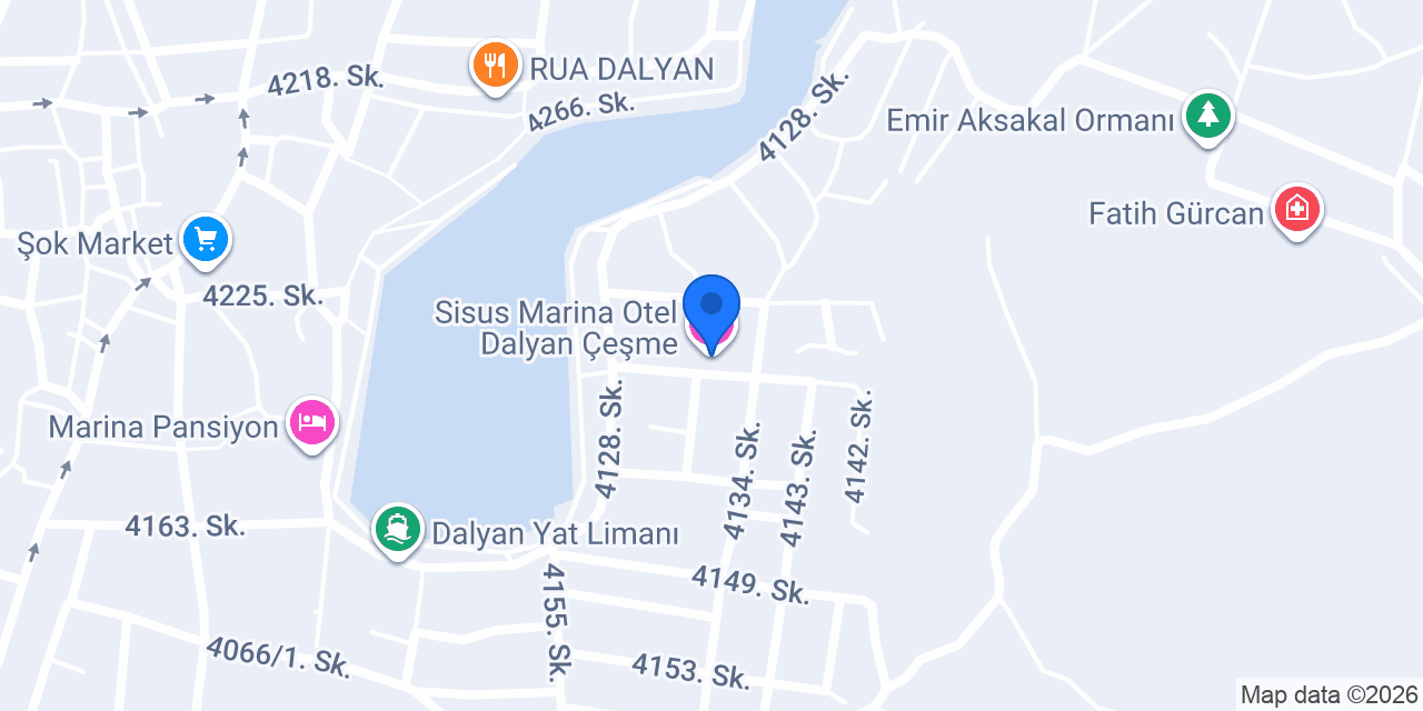 Sisus Marina Otel Dalyan Çeşme konumu