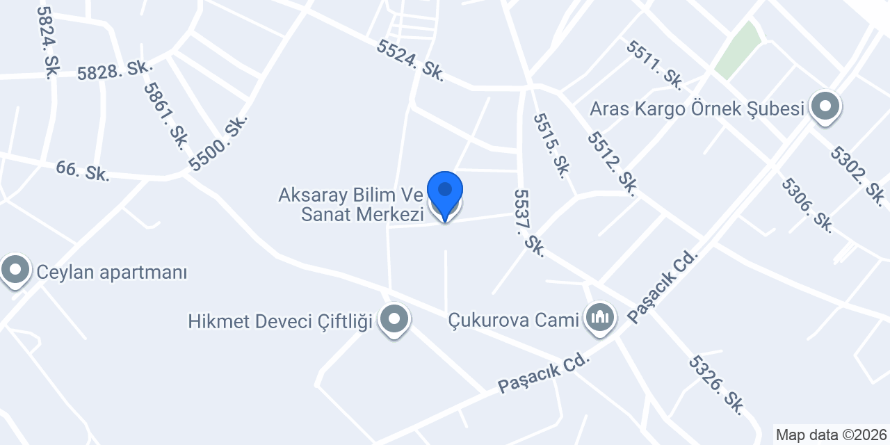 Aksaray Bilim Ve Sanat Merkezi konumu