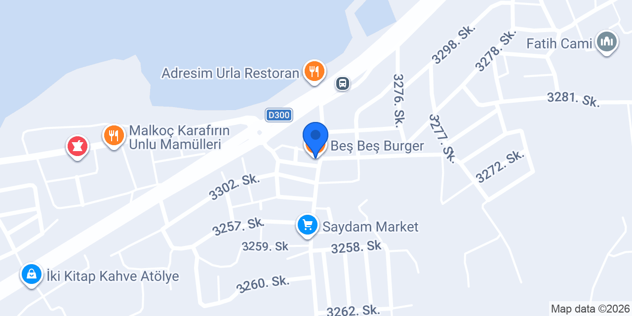 Beş Beş Burger konumu