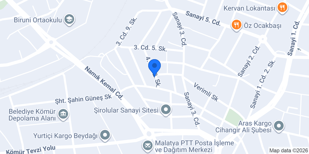 Alfa Pano Çelik Eşya Sanayi konumu