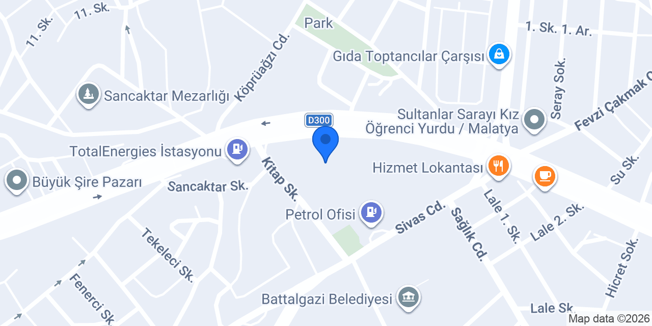 Yeşilyurt Tapu Müdürlüğü konumu