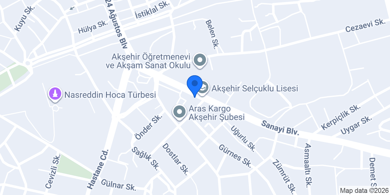 Akşehir Bayramoğlu SRC Psikoteknik konumu