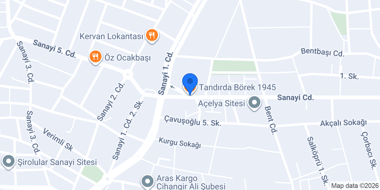 Tandırda Börek 1945 konumu