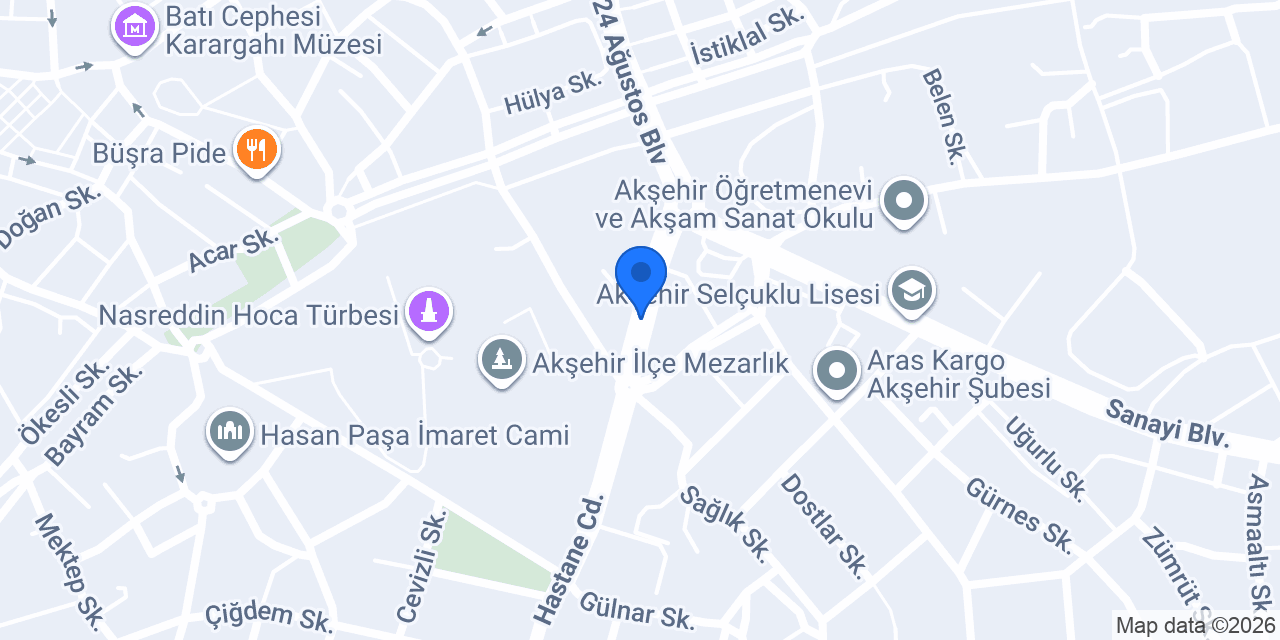 Akşehir Kaymakamliği konumu