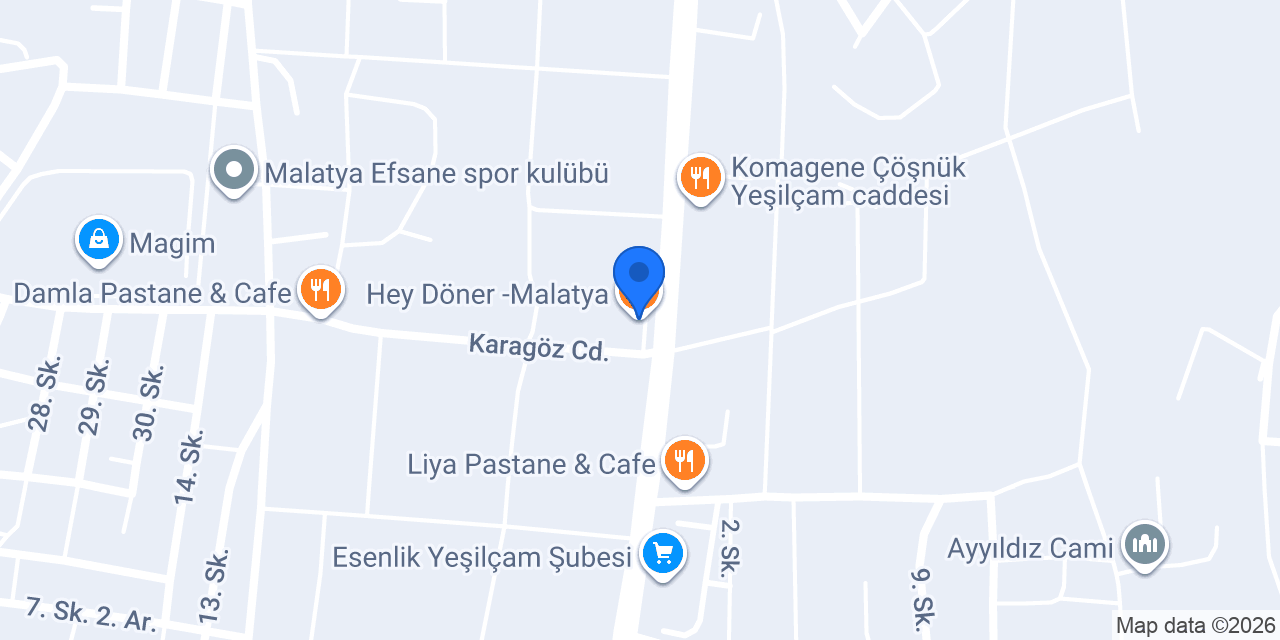 Hey Döner -Malatya konumu