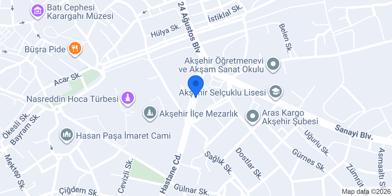 Aksehir Ilce Milli Egitim Mudurlugu konumu