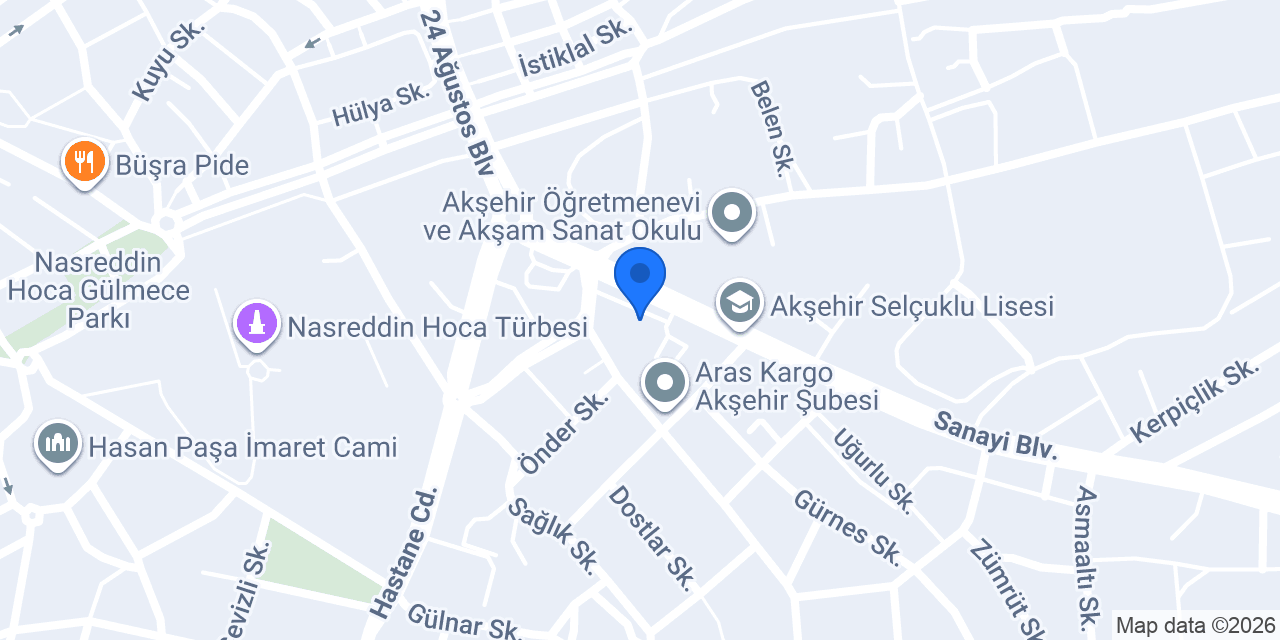 AKŞEHİR CARAN SİGORTA konumu