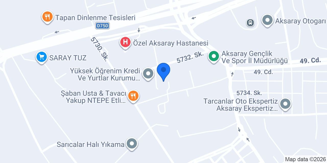 KYK Aksaray İl Müdürlüğü konumu