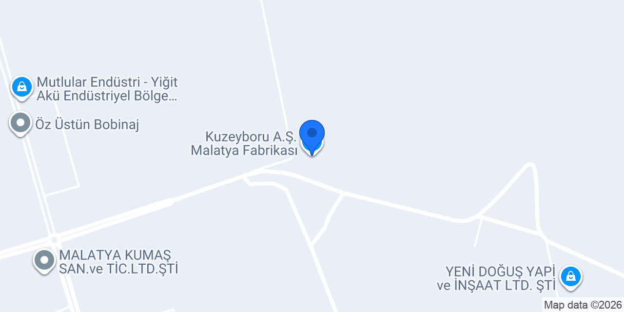 Kuzeyboru A.Ş. Malatya Fabrikası konumu