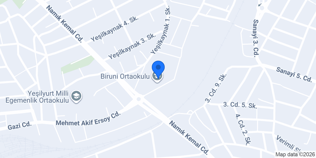 Biruni Ortaokulu konumu