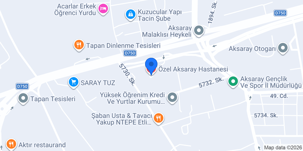Özel Aksaray Hastanesi konumu