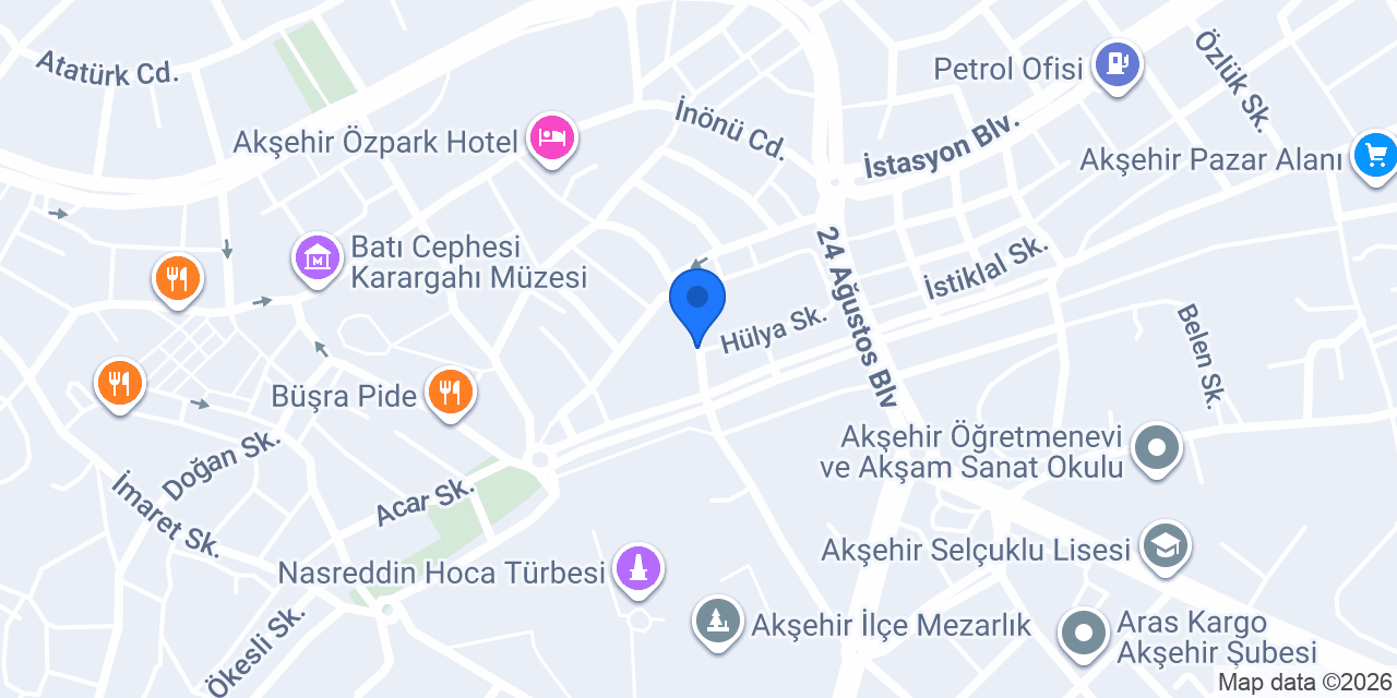Akşehir Türkünet İnternet Salonu konumu