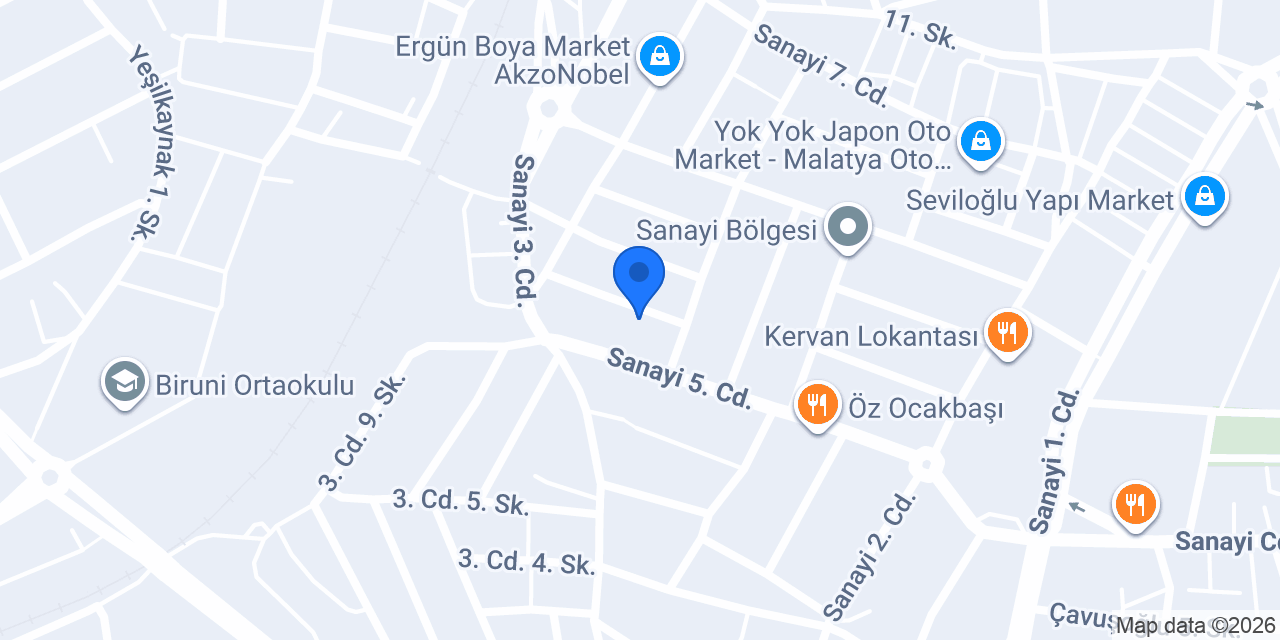 Yılmaz Kaporta konumu